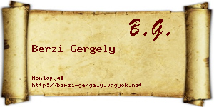 Berzi Gergely névjegykártya